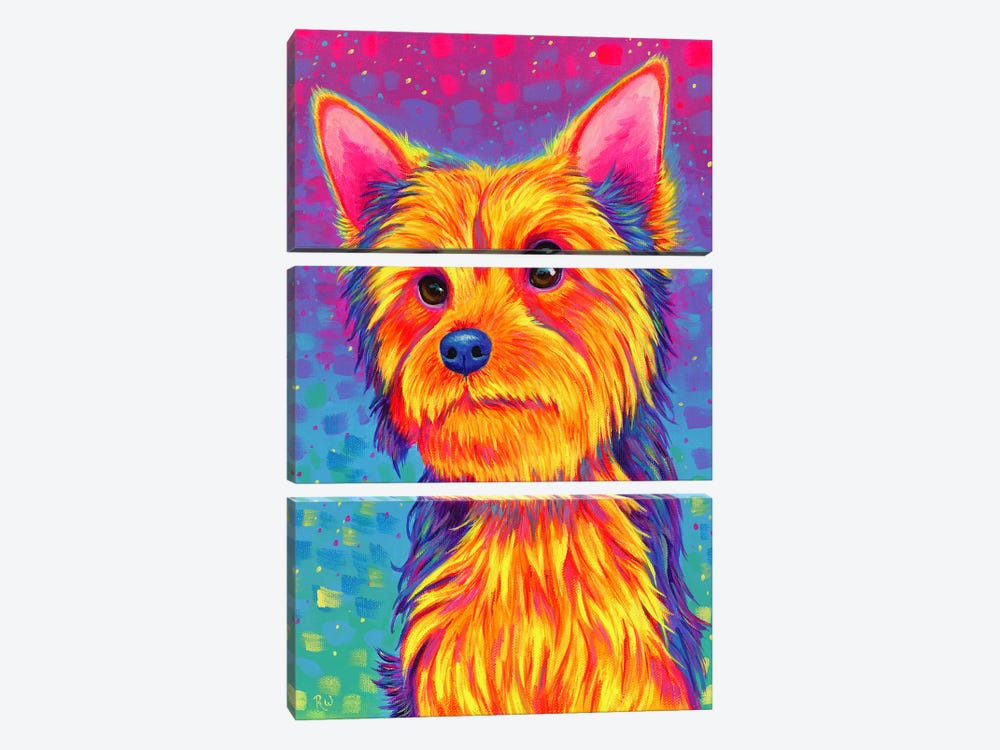 Yorkshire Terrier by Rebecca Wang 3-piece Canvas Wall Art