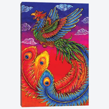 Fenghuang Chinese Phoenix Canvas Print #RBW12} by Rebecca Wang Canvas Art