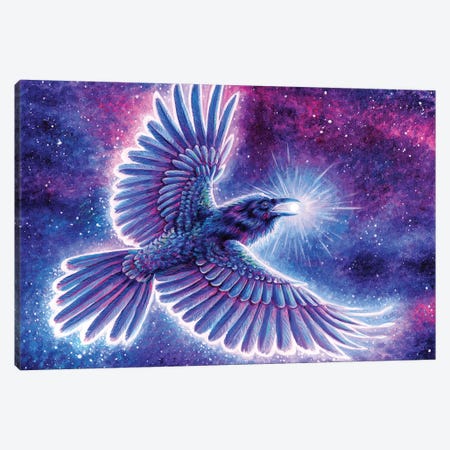 Raven Placing The Stars Canvas Print #RBW134} by Rebecca Wang Canvas Wall Art