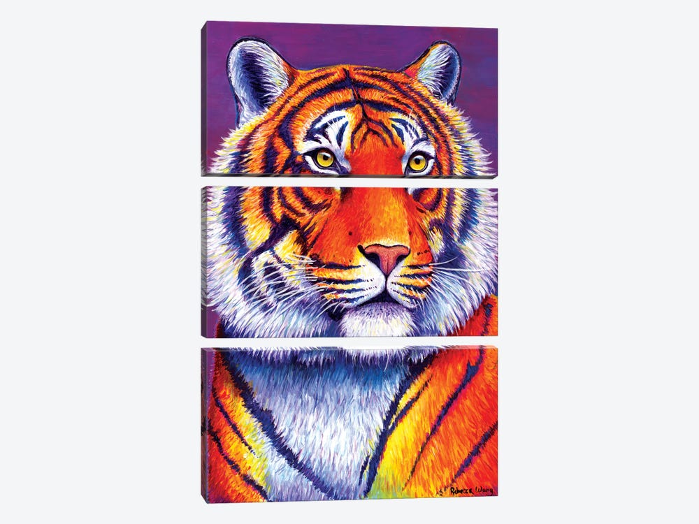 Fiery Beauty - Bengal Tiger by Rebecca Wang 3-piece Canvas Art Print