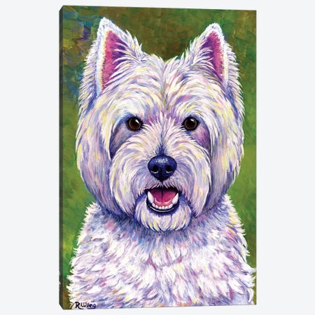 Happiness - West Highland White Terrier Canvas Print #RBW14} by Rebecca Wang Art Print