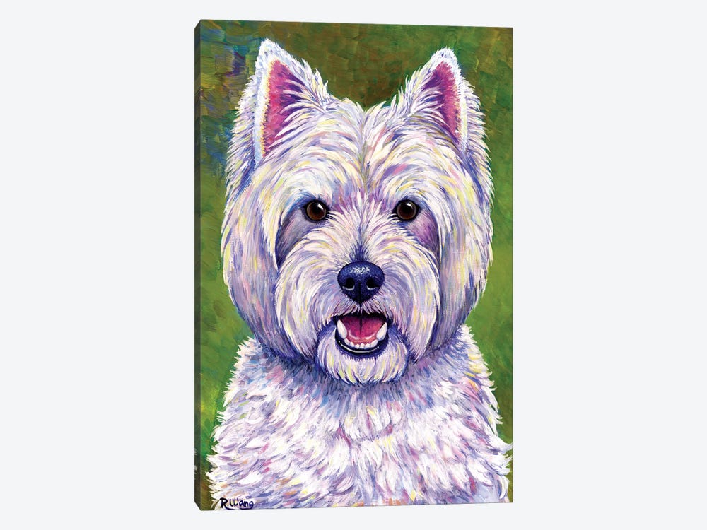 Happiness - West Highland White Terrier by Rebecca Wang 1-piece Canvas Artwork