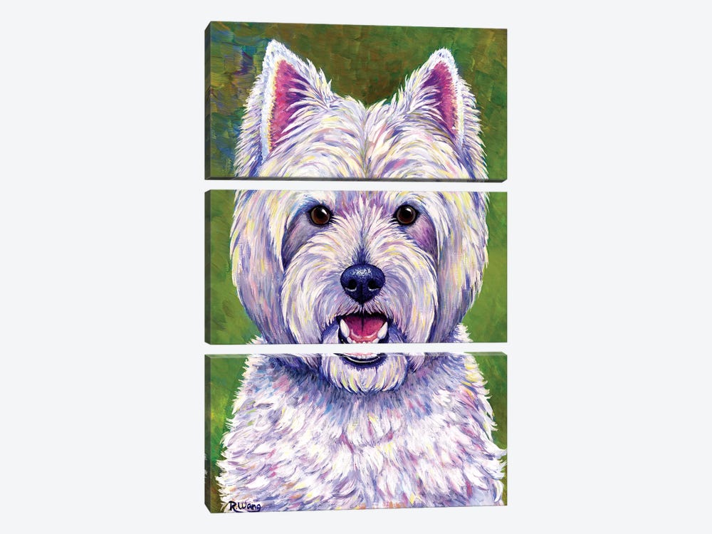 Happiness - West Highland White Terrier by Rebecca Wang 3-piece Canvas Art