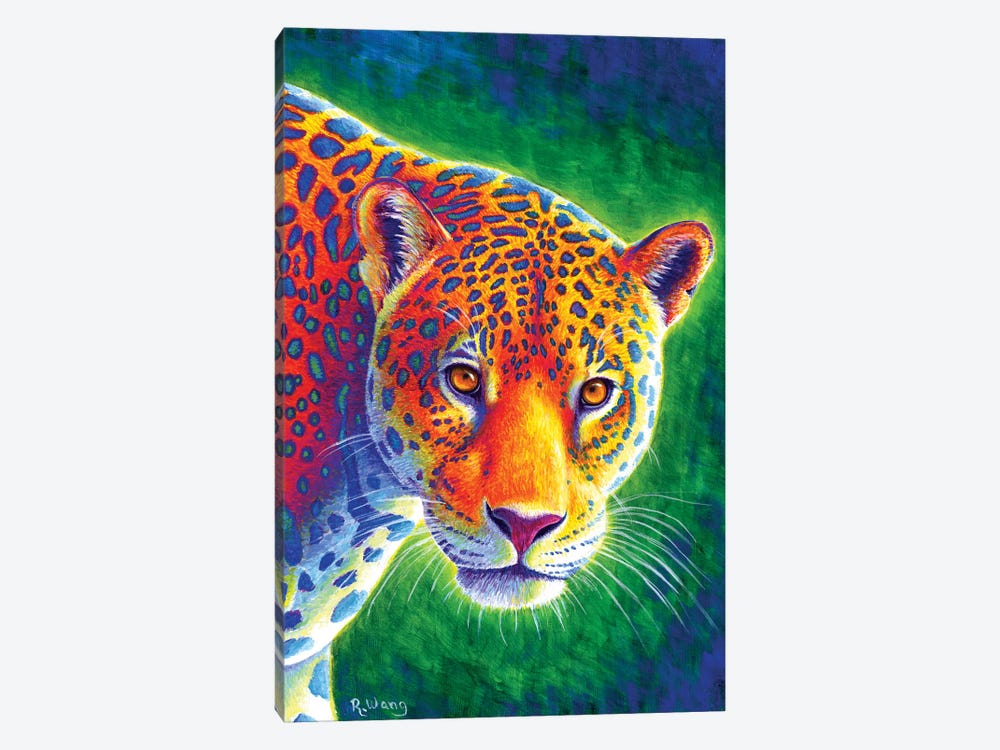 Light in the Rainforest - Jaguar by Rebecca Wang 1-piece Canvas Artwork