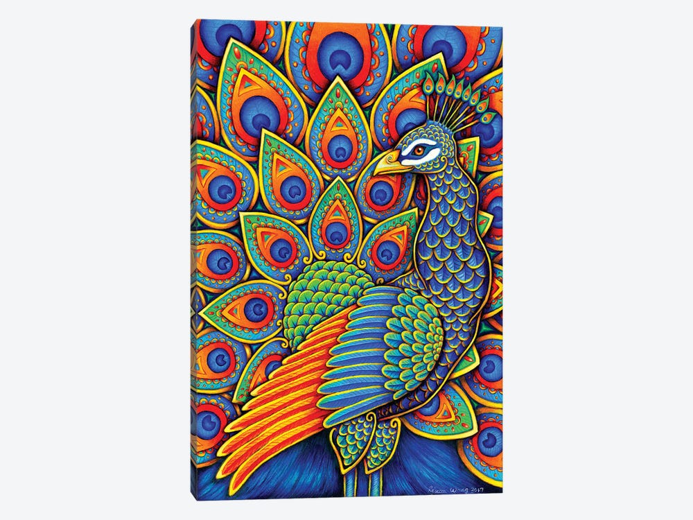 Paisley Peacock by Rebecca Wang 1-piece Canvas Artwork
