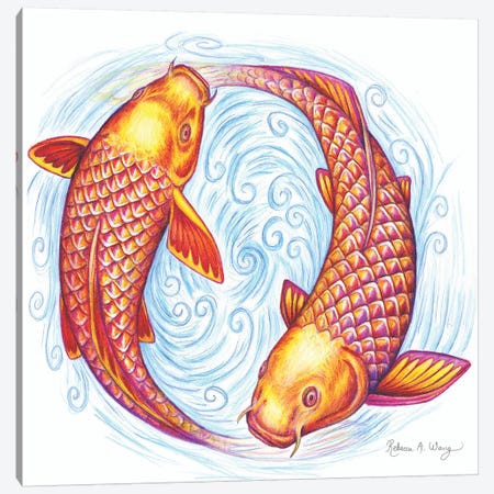 Pisces Canvas Print #RBW24} by Rebecca Wang Canvas Art
