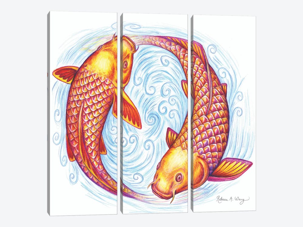 Pisces by Rebecca Wang 3-piece Canvas Print