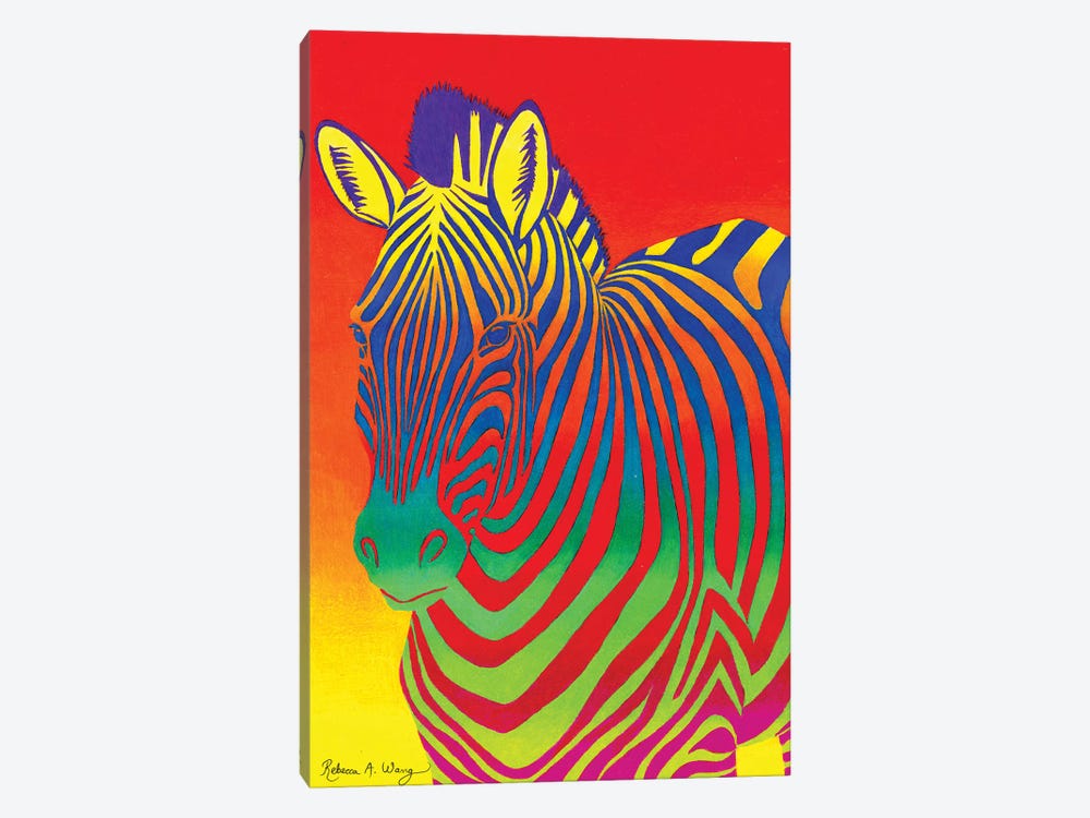 Psychedelic Rainbow Zebra by Rebecca Wang 1-piece Art Print