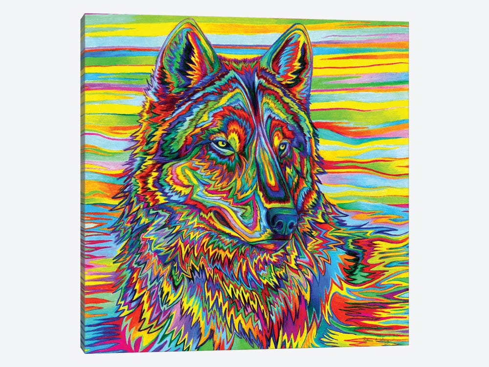 Psychedelic Wolf by Rebecca Wang 1-piece Canvas Art