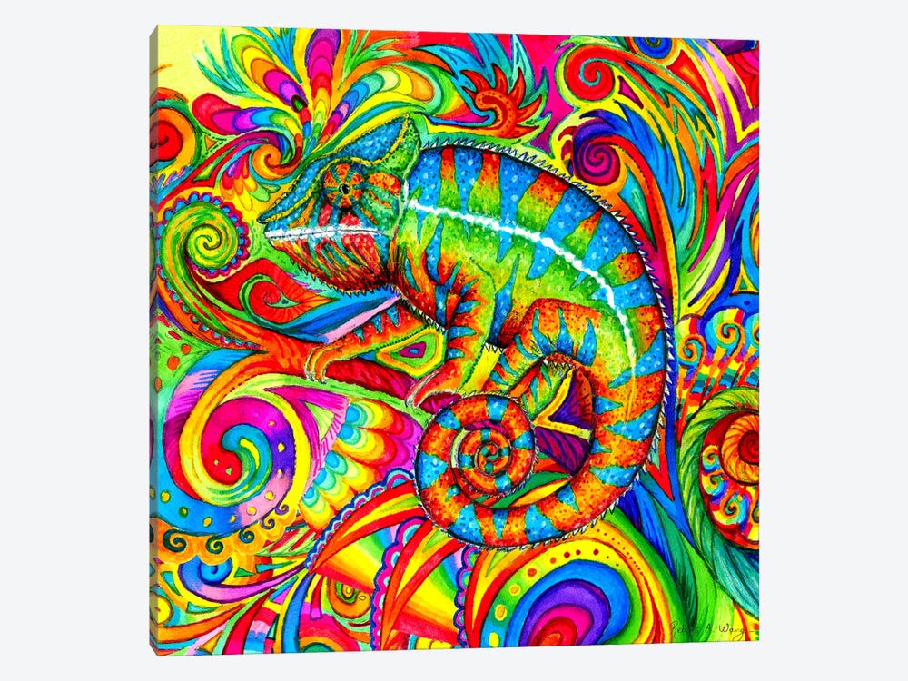 Psychedelizard by Rebecca Wang 1-piece Canvas Art