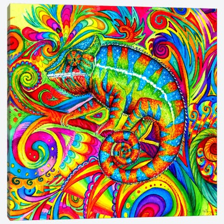 Psychedelizard Canvas Print #RBW30} by Rebecca Wang Canvas Art
