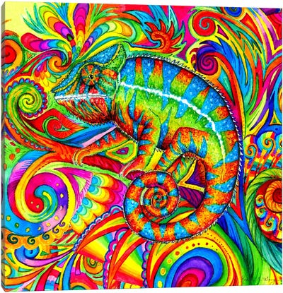 Psychedelizard Canvas Art Print - Lizard Art