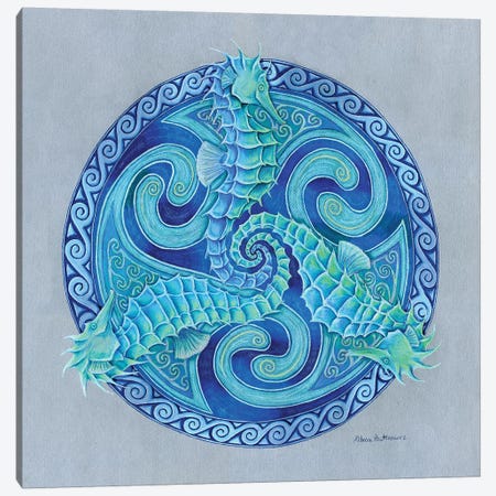 Seahorse Triskele Canvas Print #RBW33} by Rebecca Wang Canvas Art