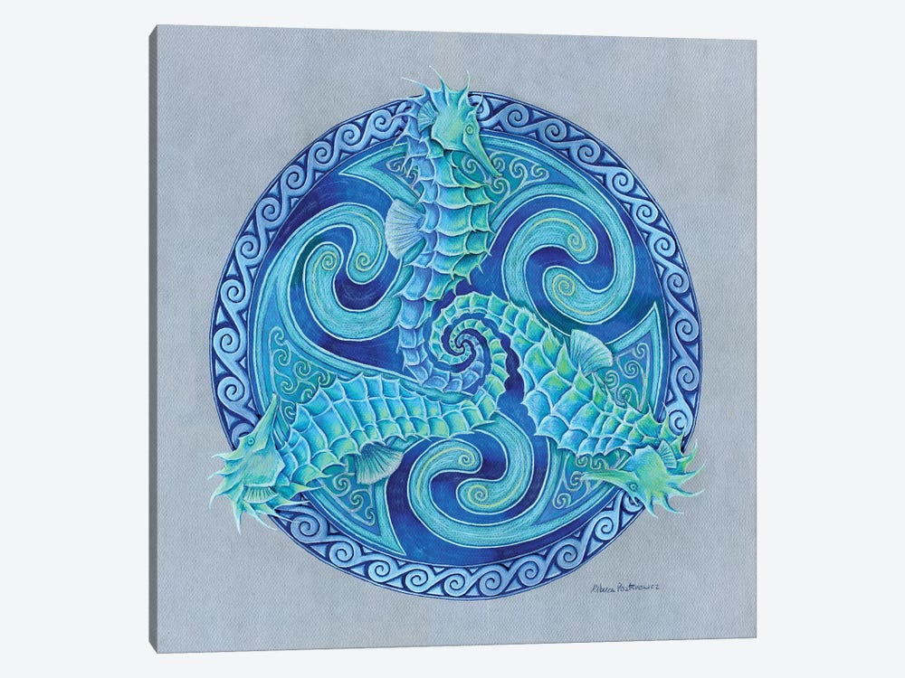 Seahorse Triskele by Rebecca Wang 1-piece Art Print