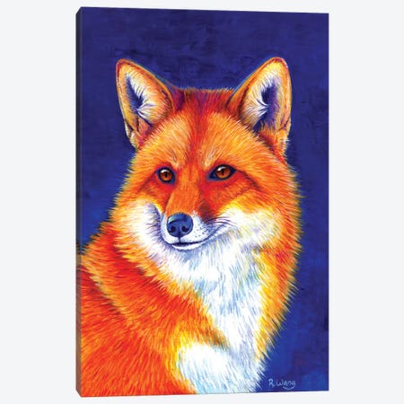 Vibrant Flame - Red Fox Canvas Print #RBW37} by Rebecca Wang Art Print