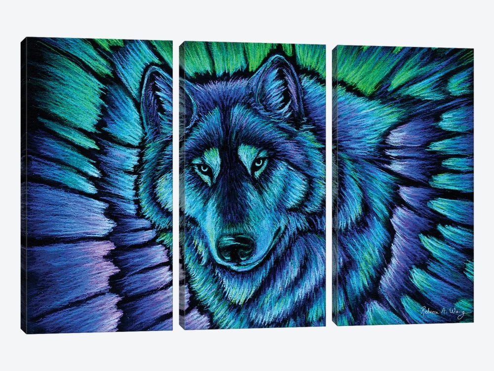 Wolf Aurora by Rebecca Wang 3-piece Art Print