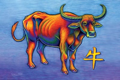 the Ox Canvas Art Print by Rebecca Wang 