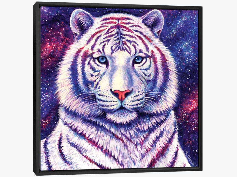 Colorful Cosmic Galaxy Rainbow White Tiger Fantasy Art Tote 