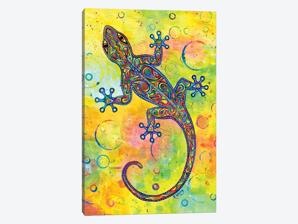 Electric Gecko by Rebecca Wang 1-piece Canvas Art
