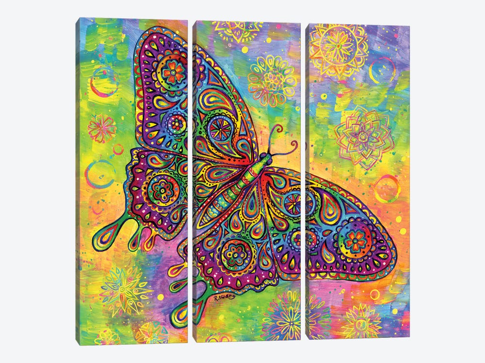 Paisley Butterfly by Rebecca Wang 3-piece Canvas Art