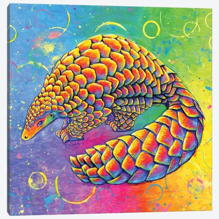 Psychedelic Pangolin Canvas Print #RBW48} by Rebecca Wang Canvas Art Print