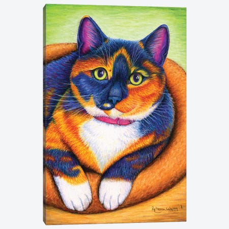 Colorful Calico Canvas Print #RBW54} by Rebecca Wang Canvas Art Print