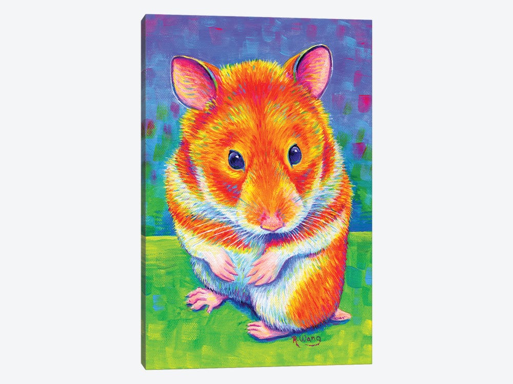 Rainbow Hamster by Rebecca Wang 1-piece Canvas Artwork