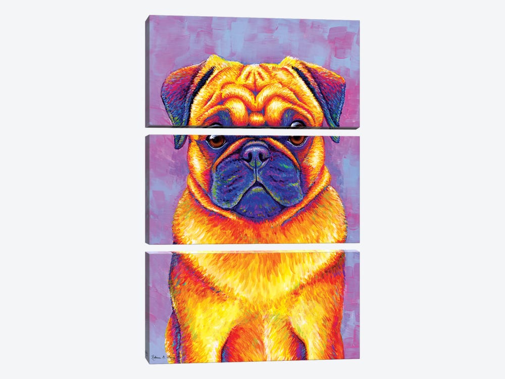 Comic Relief - Pug by Rebecca Wang 3-piece Canvas Art