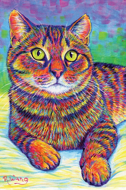 Rainbow Brown Tabby by Rebecca Wang wall art