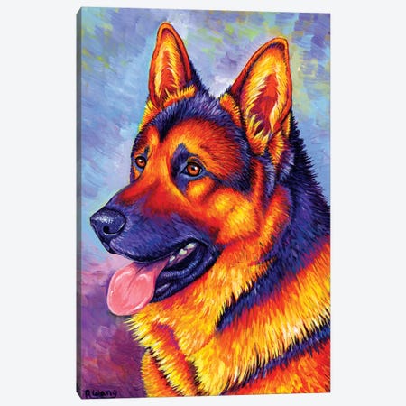 Courageous Partner - German Shepherd Dog Canvas Print #RBW6} by Rebecca Wang Canvas Art