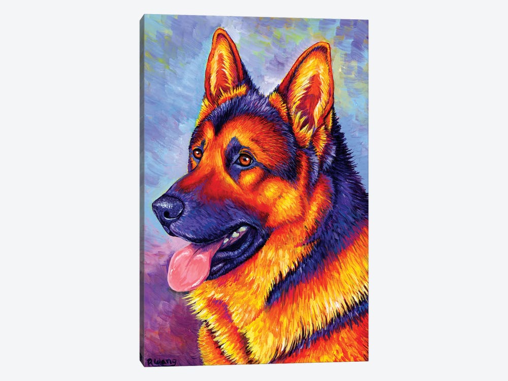Courageous Partner - German Shepherd Dog by Rebecca Wang 1-piece Canvas Print