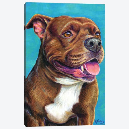 Staffordshire Bull Terrier Dog Canvas Print #RBW78} by Rebecca Wang Canvas Wall Art
