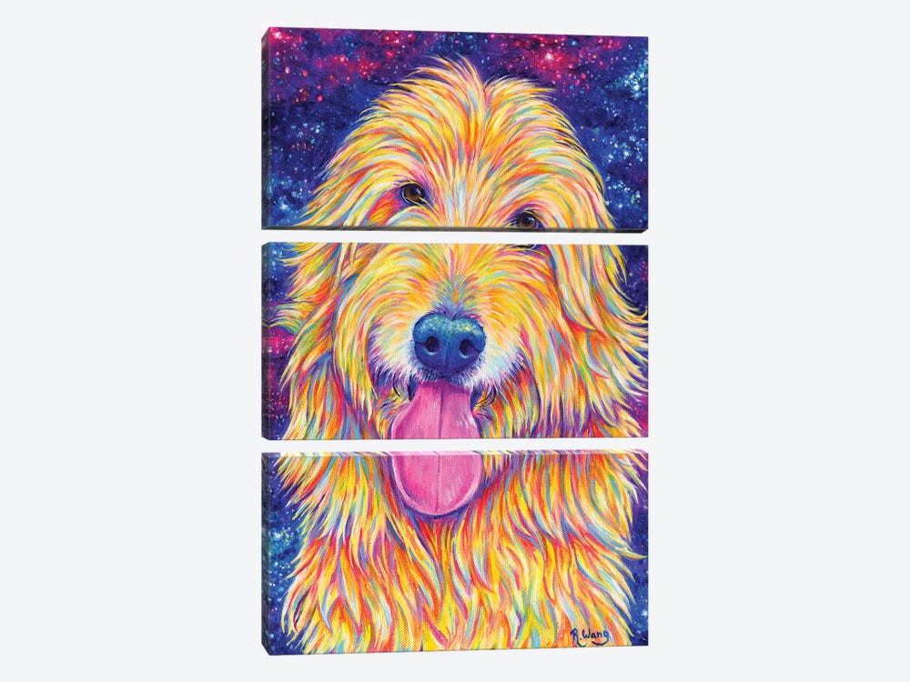 Starry Goldendoodle by Rebecca Wang 3-piece Art Print