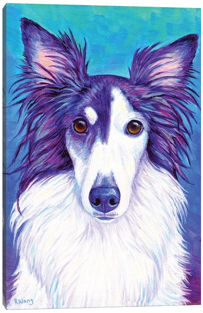 Colorful Silken Windhound Canvas Art Print - Pantone 2022 Very Peri