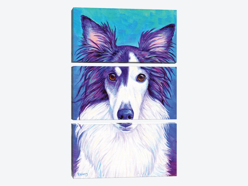Colorful Silken Windhound by Rebecca Wang 3-piece Canvas Wall Art