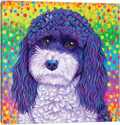 Party Poodle Canvas Art Print - Rebecca Wang