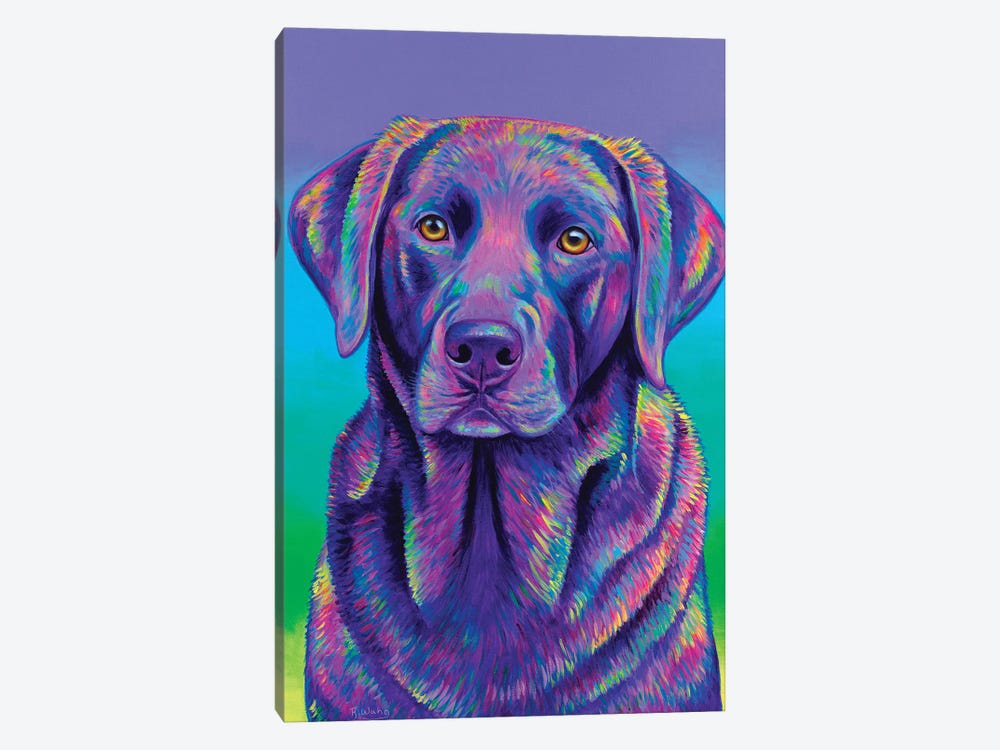 Purple Chocolate Labrador by Rebecca Wang 1-piece Canvas Print