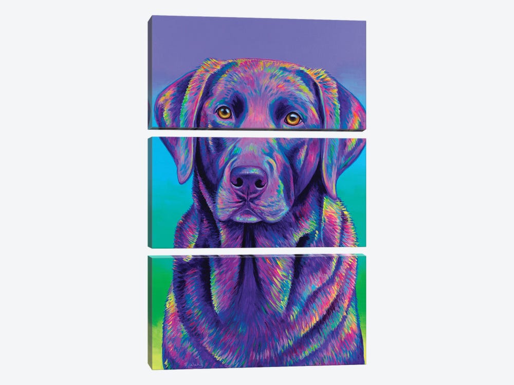 Purple Chocolate Labrador by Rebecca Wang 3-piece Art Print