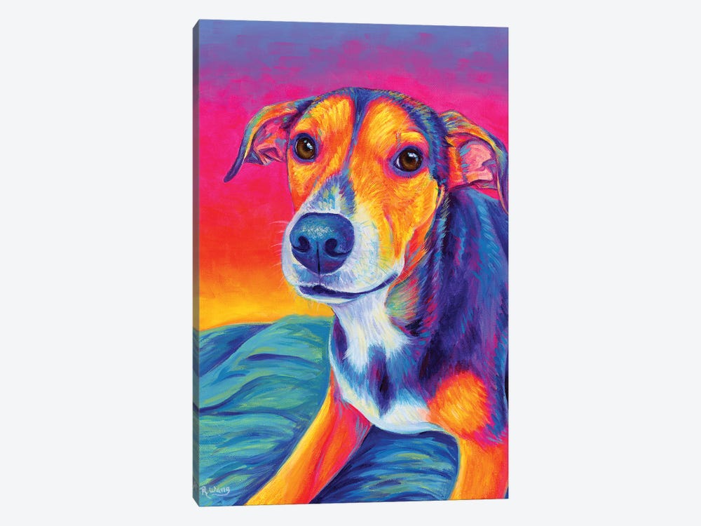 Beagle Mixed Breed Dog by Rebecca Wang 1-piece Canvas Art Print
