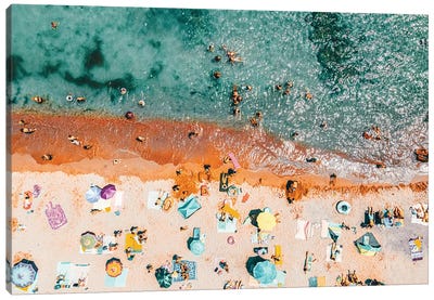 Busy Beach III Canvas Art Print - Aerial Photography