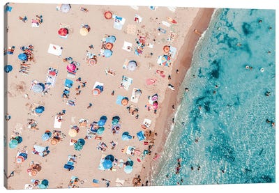 Busy Beach V Canvas Art Print - Aerial Beaches 