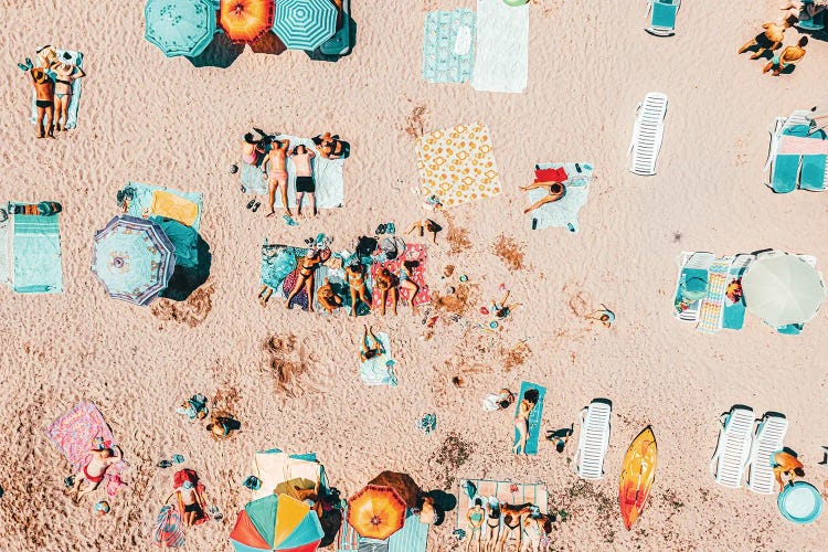 Colorful Umbrellas on Beach II