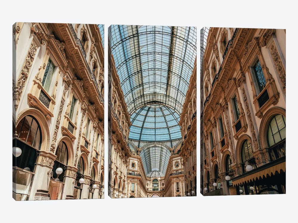 Galleria Vittorio Emanuele Milan by Radu Bercan 3-piece Canvas Art Print