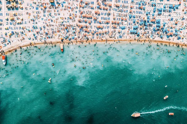 Radu Bercan: Ocean with Speedboat by Radu Bercan