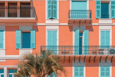 Orange Building by Radu Bercan metal wall art