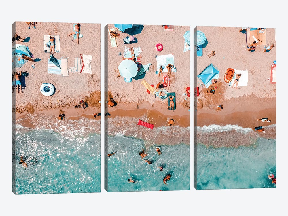 People Swimming in the Ocean II by Radu Bercan 3-piece Canvas Artwork