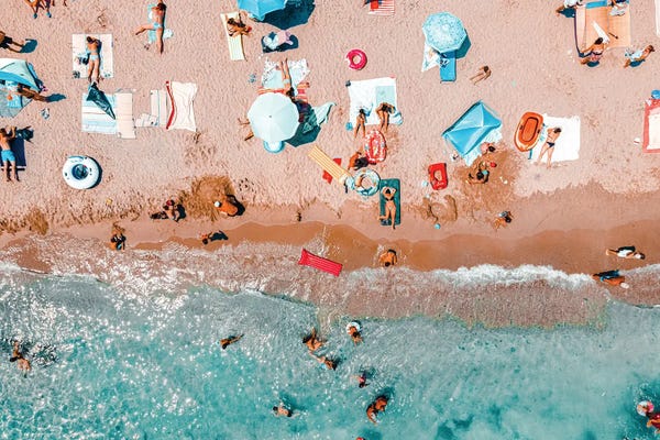 Radu Bercan: People Swimming in the Ocean II by Radu Bercan