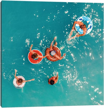 People Swimming in the Ocean III Canvas Art Print - Radu Bercan