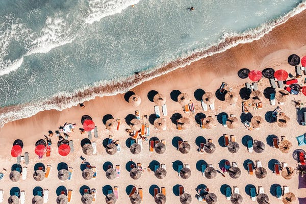 Radu Bercan: Red Umbrellas by Radu Bercan