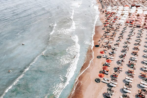 Radu Bercan: Red Umbrellas III by Radu Bercan